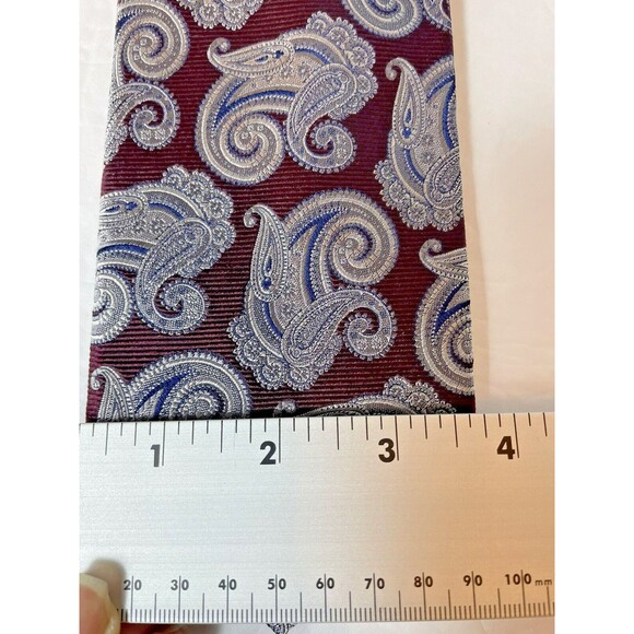 Jos. A. Bank Heritage Collection Paisley Repp Tie Silk Necktie Red Mens Size 58 - Picture 6 of 7